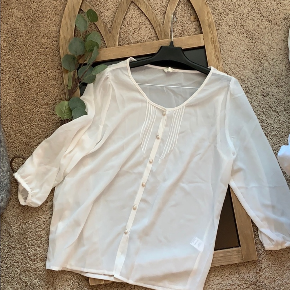 White sheer blouse